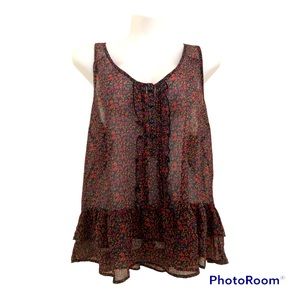 Inked & Faded Sheer Top